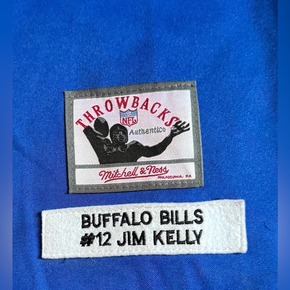 Mitchell & Ness Buffalo Bills Mens Jim Kelly NFL Legacy Royal Jersey - Picture 10 of 13
